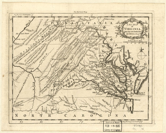 A new map of Virginia from the best authorities, 1761