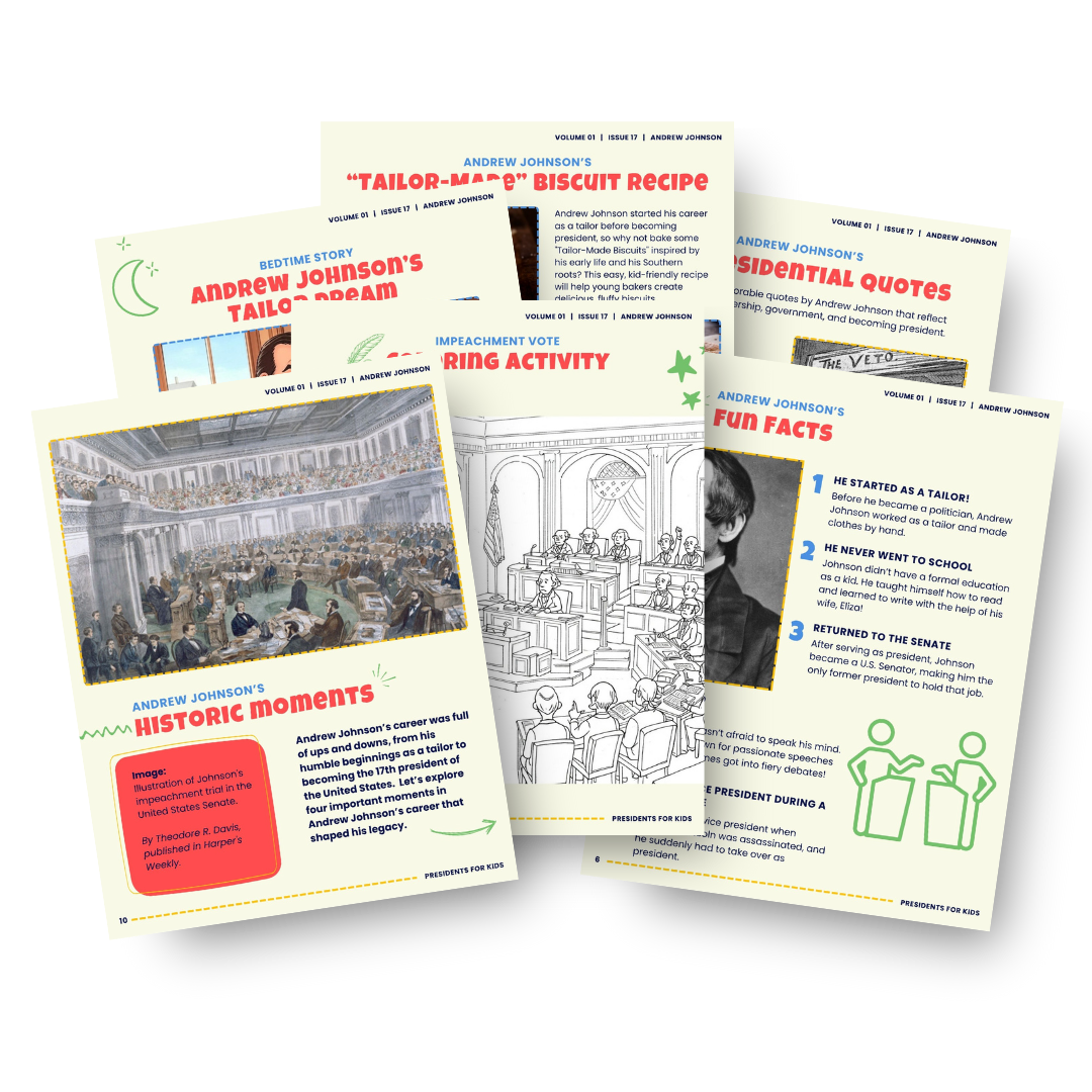 President Andrew Johnson Book For Kids – Presidents For Kids