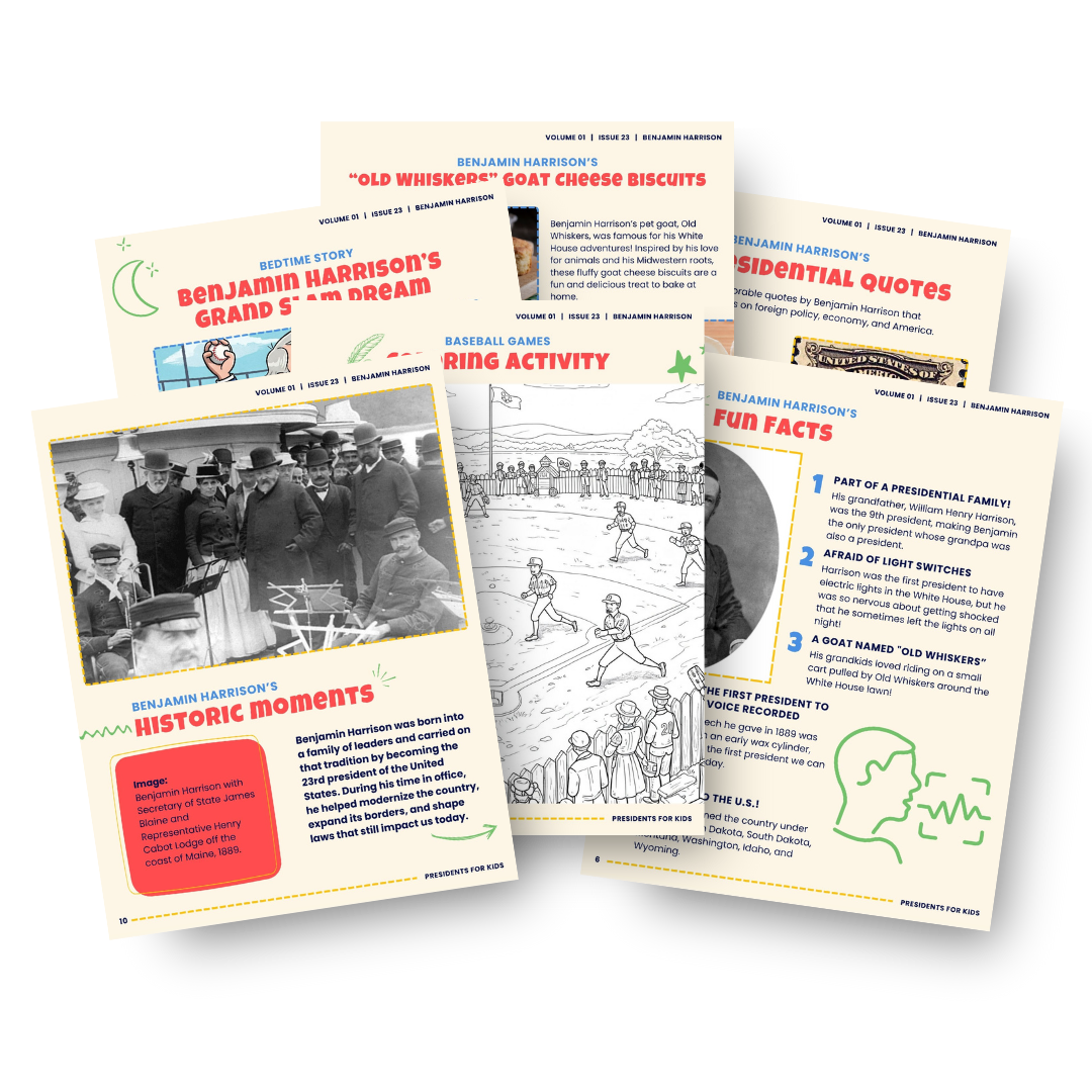 Benjamin Harrison Activity Book for Kids (Ages 5-10) | Presidents For ...