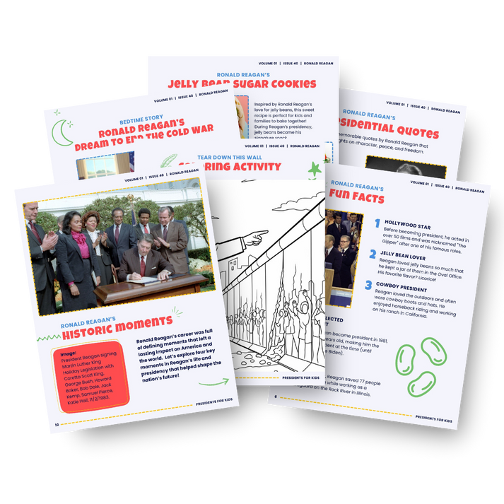 Ronald Reagan Activity Book for Kids (Ages 5-10) | Presidents For Kids ...