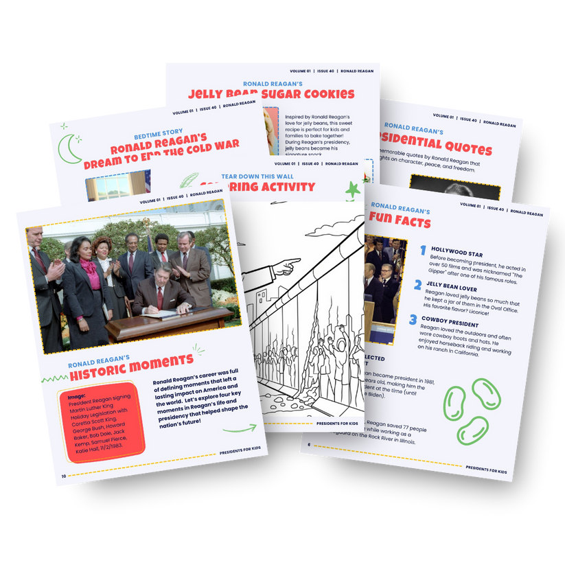 Ronald Reagan Activity Book for Kids (Ages 5-10) | Presidents For Kids ...