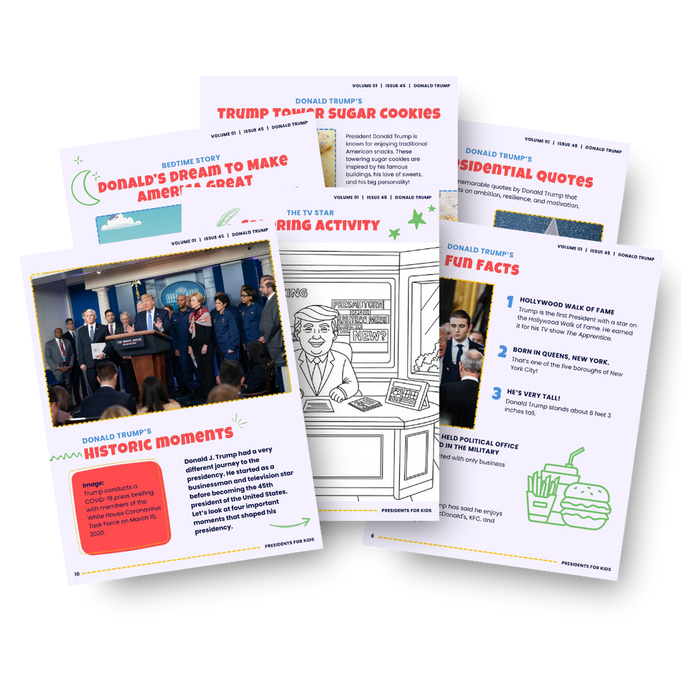 Donald Trump Activity Book for Kids (Ages 5-10) | Presidents For Kids
