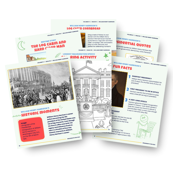 William Henry Harrison Activity Book for Kids (Ages 5-10) | Presidents ...