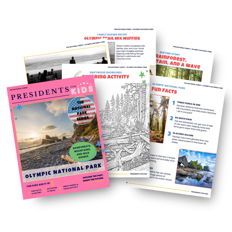 Olympic National Park Activity Book for Kids (Ages 5-10) | Presidents ...