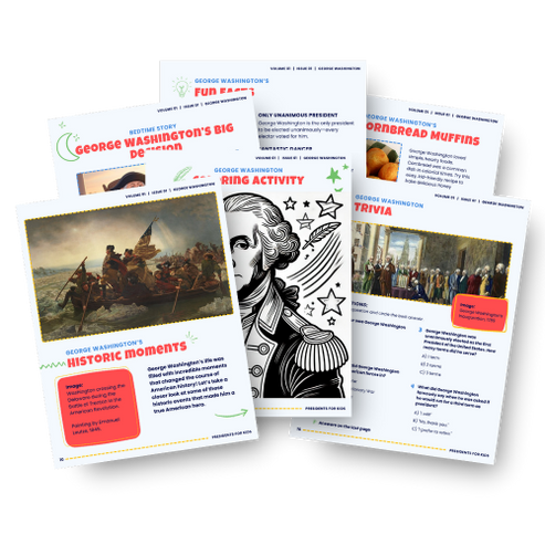 George Washington Activity Book for Kids (Ages 5-10) | Presidents For ...
