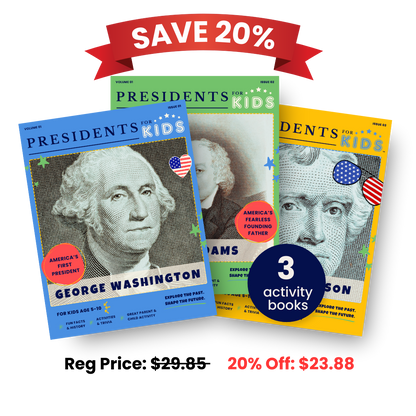 The First 3 Presidents Activity Book Collectors Set for Kids (Ages 5-10 ...